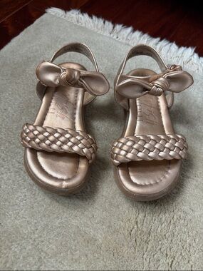 Blowfish Gold Braided Bow Girl Sandals